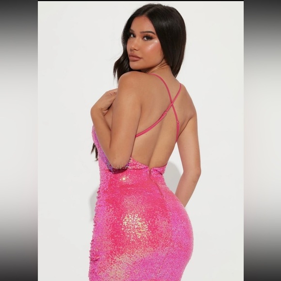 Petite Sparkle at Night Sequin mini dress - pink - Picture 3 of 3